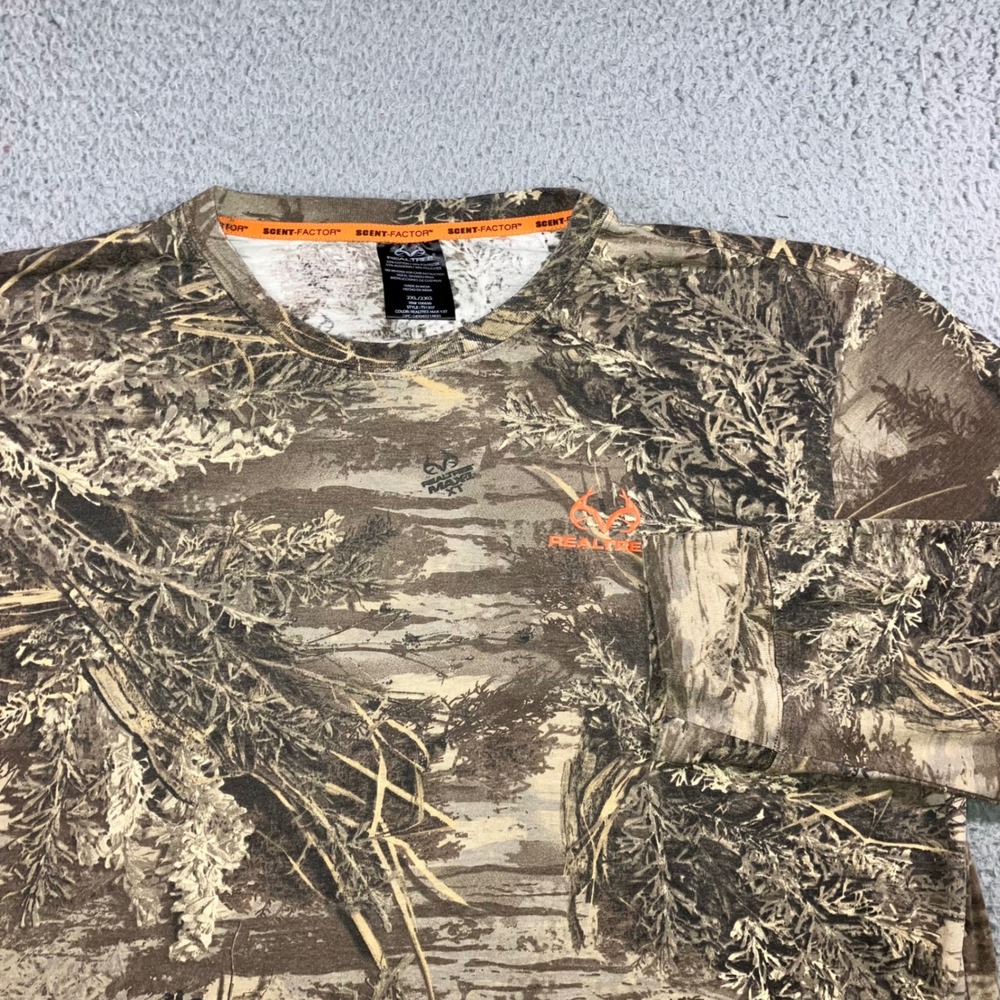 Realtree Shirt Men 2XL/3XL Camo Scent-Factor Performance Hunting Outdoor Utility